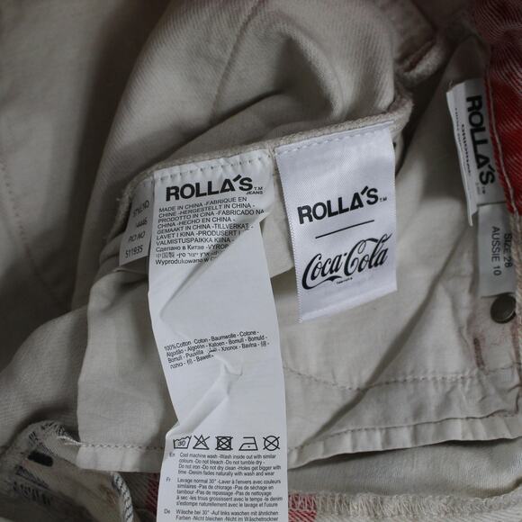 Rollas Jeans Womens 28 Original Straight Coca Cola High Rise Retro Streetwear - Picture 10 of 16